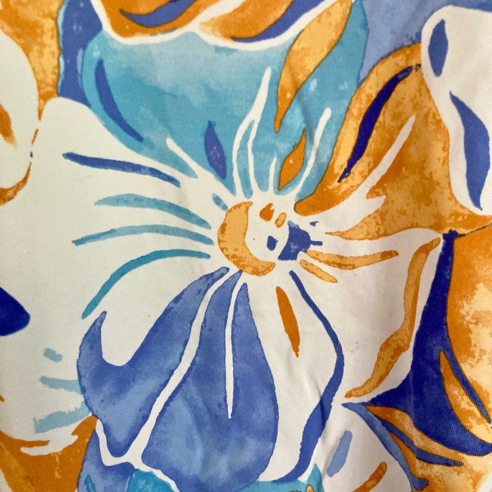 J McLaughlin Catalina Cloth Floral Watercolor Scoop Neck Top Resort Luxury EUC - Picture 4 of 13